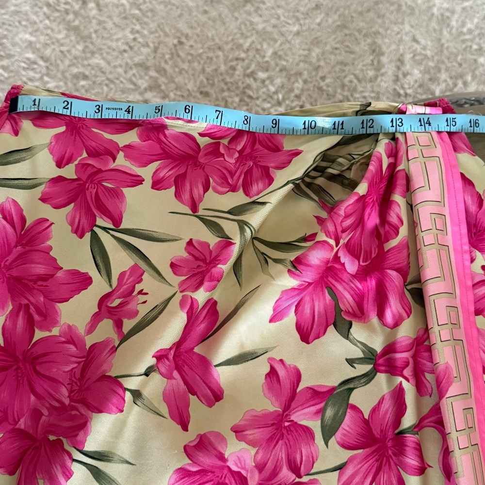 Vintage Oscar de la Renta 100% Silk Floral Maxi Skirt Size 10 A-Line High Waist - Picture 10 of 10